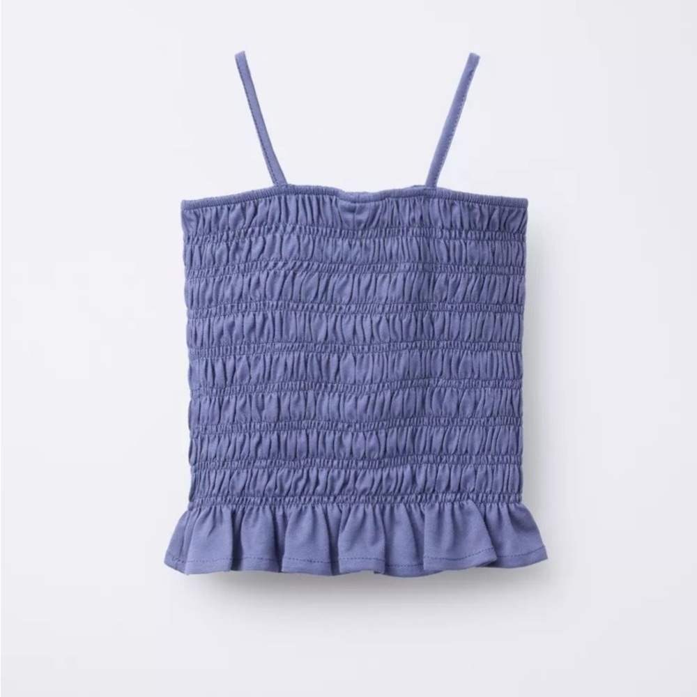 NWT Zara Blue Smocked Camisole Top